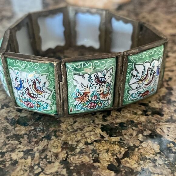 Vintage Persian Tile Panel Bracelet - Picture 4 of 8